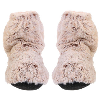 Chaussons Chauffants Micro-ondables Imitation Fourrure Taupe