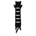 Coussin Peluche Allongé Chat Noir et Blanc 100cm