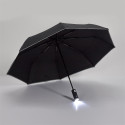 Parapluie Lampe Torche Pliable Automatique Noir avec Housse