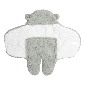 Chancelière Bébé Polaire Ours Gris et Blanc 0-6 mois