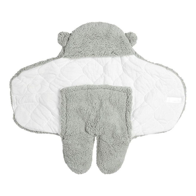 Chancelière Bébé Polaire Ours Gris et Blanc 0-6 mois