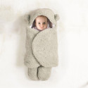 Chancelière Bébé Polaire Ours Gris et Blanc 0-6 mois