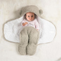 Chancelière Bébé Polaire Ours Gris et Blanc 0-6 mois