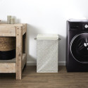 Panier à Linge Motif Carreaux de Ciment Beige