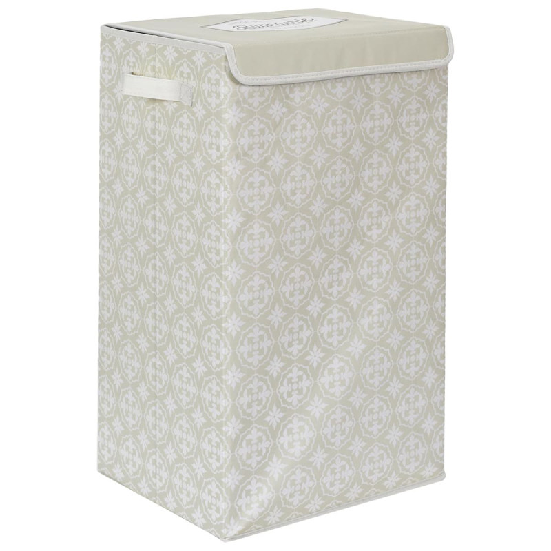 Panier à Linge Motif Carreaux de Ciment Beige