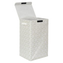 Panier à Linge Motif Carreaux de Ciment Beige