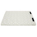 Panier à Linge Double Compartiment Motif Carreaux de Ciment Beige