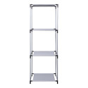Etagère 3 Casiers Légère en Métal et Tissu Gris H102cm