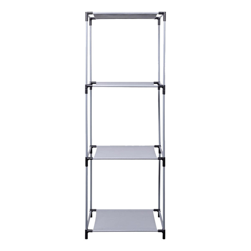 Etagère 3 Casiers Légère en Métal et Tissu Gris H102cm Etagère 3 Casiers Légère en Métal et Tissu Gris H102cm