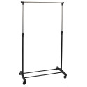 Portant Simple sur Roulettes Hauteur Réglable Noir et Chrome