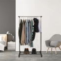 Portant Simple sur Roulettes Hauteur Réglable Noir et Chrome