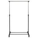 Portant Simple sur Roulettes Hauteur Réglable Noir et Chrome