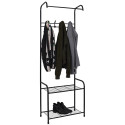 Penderie d'Entrée Multi-Rangements en Métal Noir