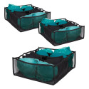 Lot de 3 Organisateurs de Sous-Vêtements 6 Emplacements Noirs