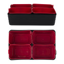 Lot de 7 Boîtes de Rangements Souples Empilables Noir et Rouge