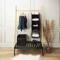 Etagère Pliable Souple à Suspendre en Tissu Gris 4 Casiers