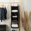 Etagère Pliable Souple à Suspendre en Tissu Gris 4 Casiers