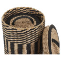 Lot de 2 Paniers Tressés Ethniques Coloris Naturel et Noir avec Couvercle