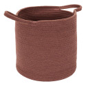 Lot de 3 Paniers Tressés Terracotta Marron et Blanc Crème