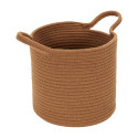 Lot de 3 Paniers Tressés Terracotta Marron et Blanc Crème