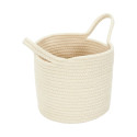 Lot de 3 Paniers Tressés Terracotta Marron et Blanc Crème
