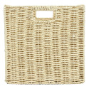 Cube de Rangement Pliable Tressé Coloris Beige