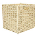 Cube de Rangement Pliable Tressé Coloris Beige