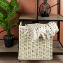 Cube de Rangement Pliable Tressé Coloris Beige