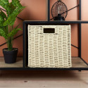 Cube de Rangement Pliable Tressé Coloris Beige