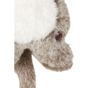 Peluche Chauffante Tissu Ultra Doux Blanc et Taupe H34cm