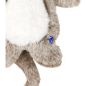 Peluche Chauffante Tissu Ultra Doux Blanc et Taupe H34cm
