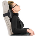 Coussin Massant Shiatsu Chauffant Simili Cuir Noir avec Sangle