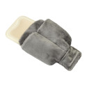 Bouillotte Chausson Double 2L Tissu Ultra Doux Gris