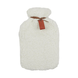 Bouillotte 1L en Tissu Sherpa Blanc