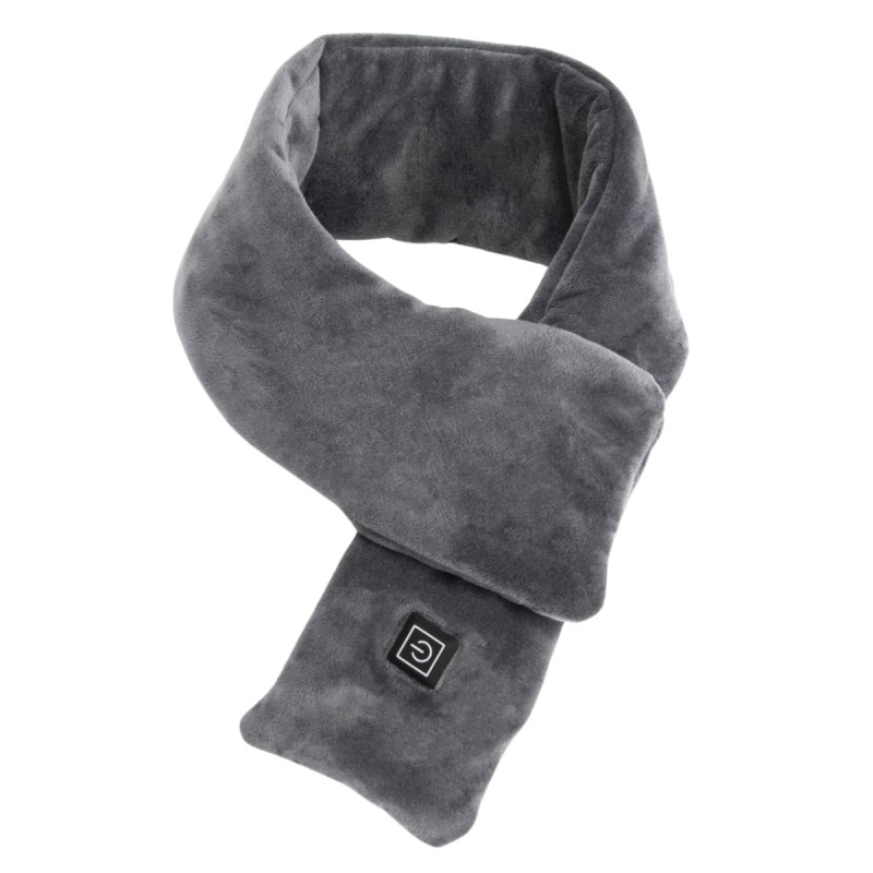 Echarpe Chauffante 74cm Tissu Polaire Gris Anthracite