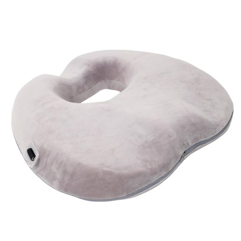 Coussin de Posture Massant et Chauffant à Mémoire de Forme Gris