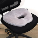 Coussin de Posture Massant et Chauffant à Mémoire de Forme Gris