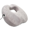 Coussin de Posture Massant et Chauffant à Mémoire de Forme Gris
