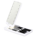 Boîte à Maquillage Miroir Lumineux LED Pivotant + 5 Pinceaux