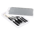 Boîte à Maquillage Miroir Lumineux LED Pivotant + 5 Pinceaux