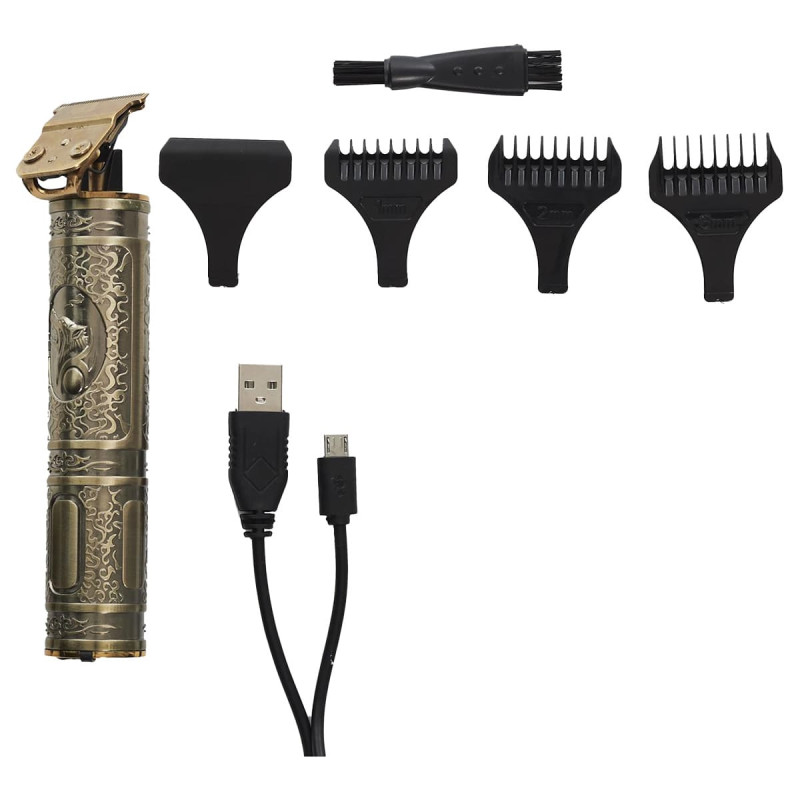 Kit Tondeuse de Précision Sans Fil pour Barbe et Cheveux 6 Accessoires
