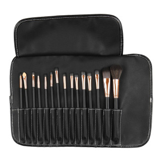 Kit Complet Trousse de 15 Pinceaux de Maquillage