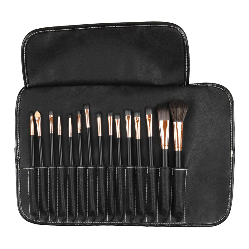 Kit Complet Trousse de 15 Pinceaux de Maquillage