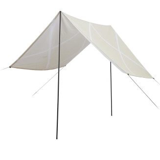 Tente Extérieur de Jardin 170x300cm Beige et Blanche avec Housse