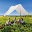 Tente Extérieur de Jardin 170x300cm Beige et Blanche avec Housse