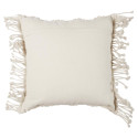 Coussin Bohème 40x40cm Macramé Beige Déhoussable