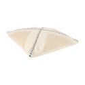 Coussin 40x40cm avec Tissu Bouclette Beige et Motif Géométrique Noir et Blanc