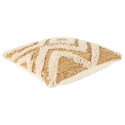 Coussin Tufté en Jute et Coton Beige 40x40cm Déhoussable