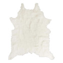 Tapis Forme Peau de Bête 120x158cm Imitation Fourrure Blanche
