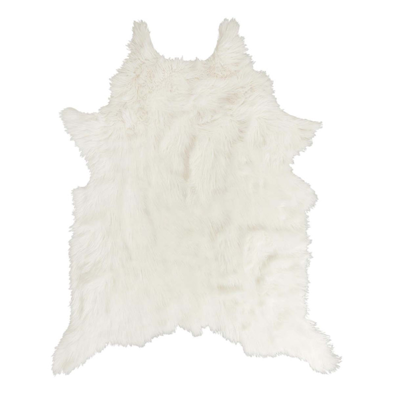 Tapis Forme Peau de Bête 120x158cm Imitation Fourrure Blanche Tapis Forme Peau de Bête 120x158cm Imitation Fourrure Blanche